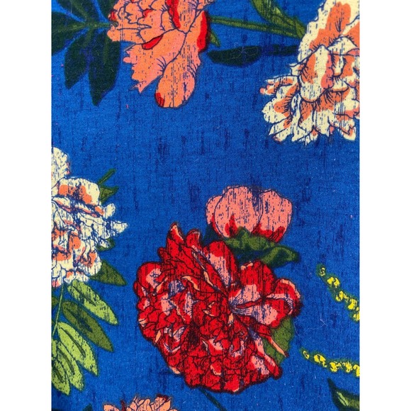 Lularoe Lynnae Blue Floral Scoop Neck Long Sleeve Top Blouse Small - Picture 6 of 8